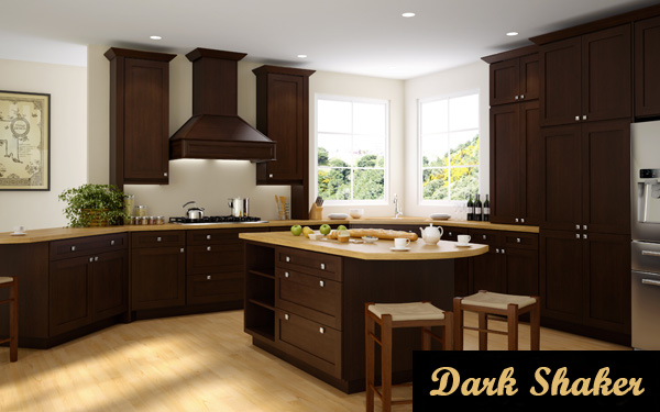 dark shaker kitchen cabinets