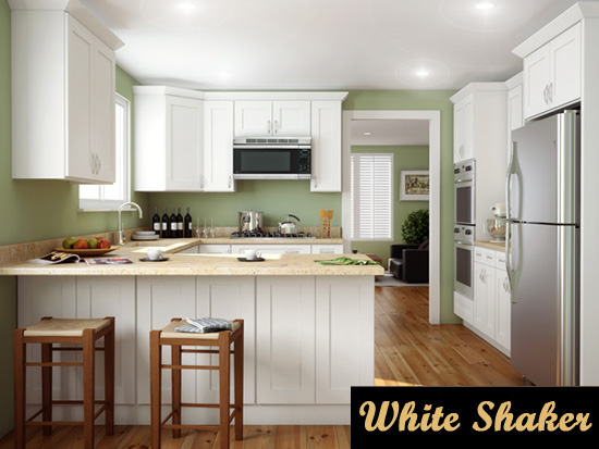 white shaker kitchen cabinets