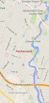 map of hackensack nj